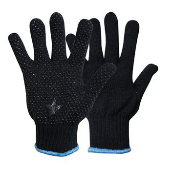 ICM Strikhandske Sort m/dotter Str.10