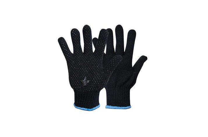 ICM Strikhandske Sort m/dotter Str.10